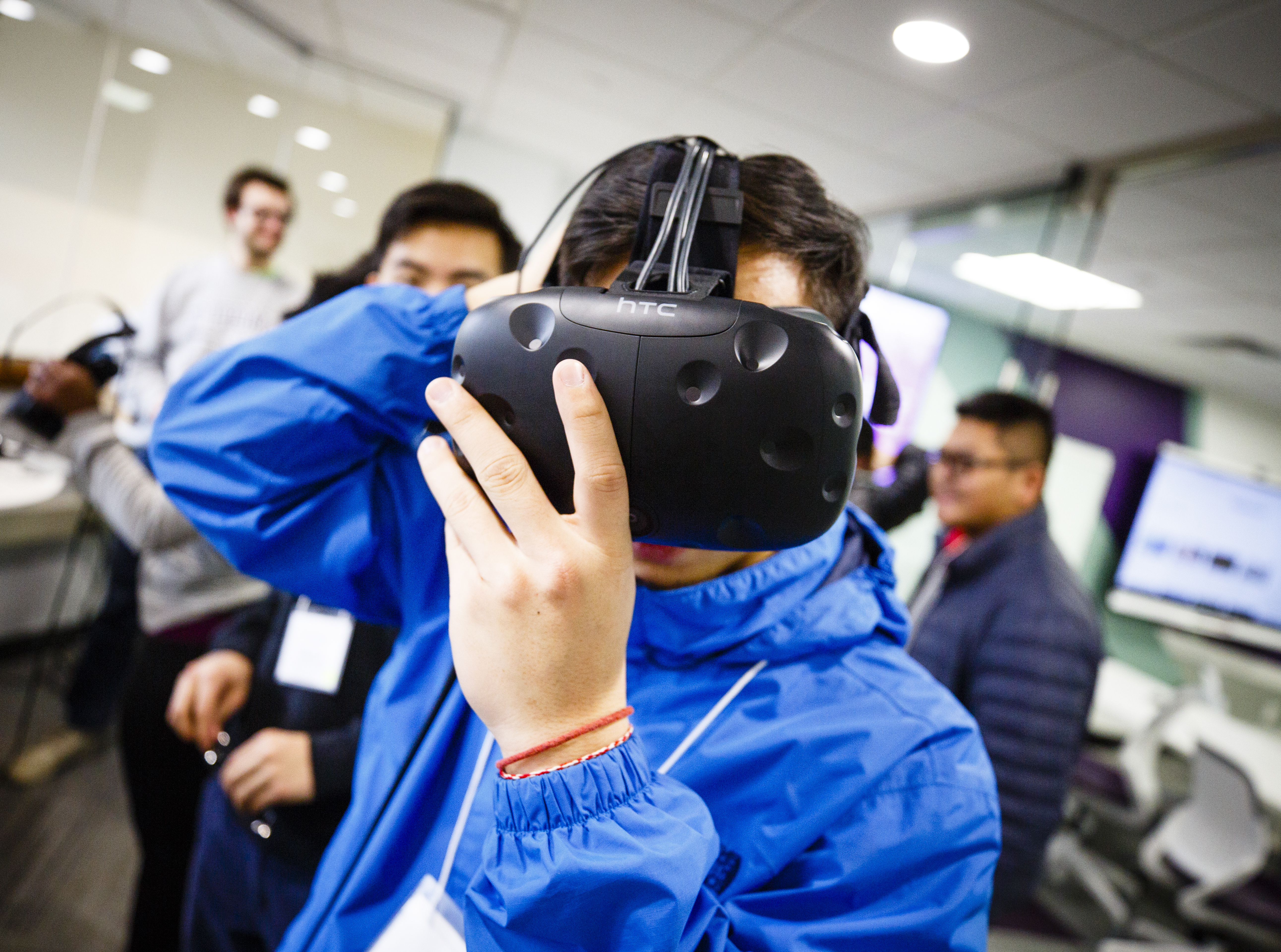 A virtual reality demonstration during the Youth Digital Media Summit